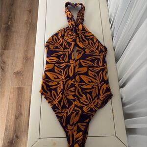 Zara Purple and Orange Patterned Garment